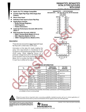 SN74AHCT273DW datasheet  